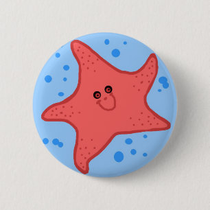 Happy starfish-knop ronde button 5,7 cm