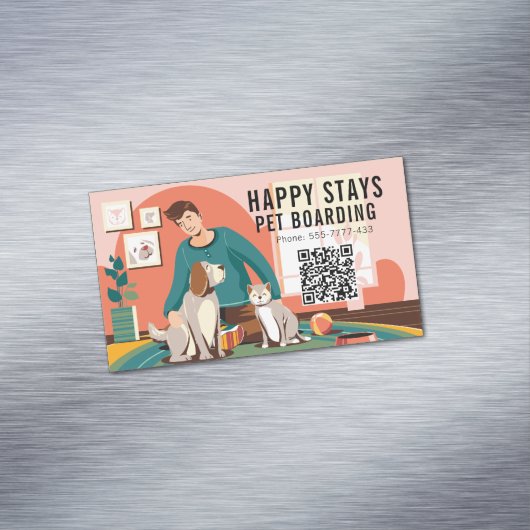 Happy Stays Pet Boarding Carte de visite Magnet (In Situ)
