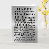 Happy Steel 11e bruiloft Jubileum Kaart (Gele Bloem)