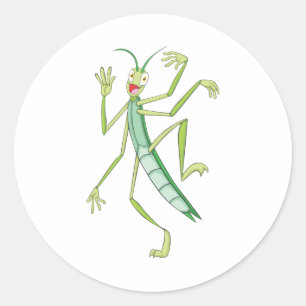 Happy Stick Insect Ronde Sticker