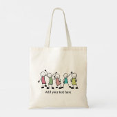 Happy Stick People Friends Personalized Tote Bag (Achterkant)
