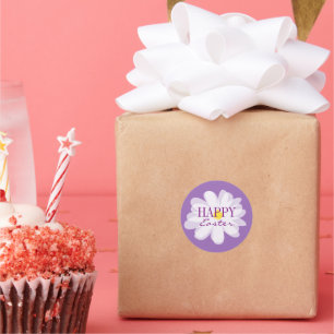 Happy stickers Pâques avec jolie fleur marguerite