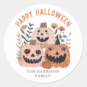 Happy Stickers ronds Citrouilles Halloween