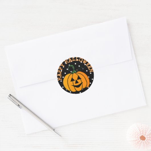 Happy Stickers Visage Citrouille Halloween (Enveloppe)