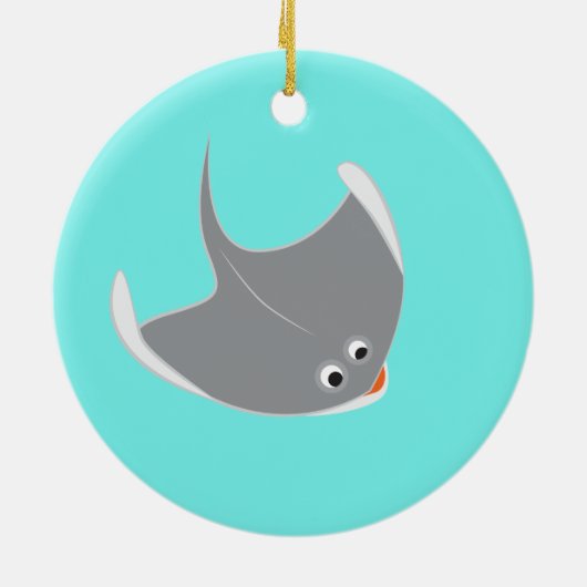 Happy Stingrays Keramisch Ornament (Achterkant)