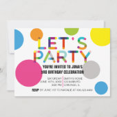Happy Stippen Birthday Party Photo Invitation Kaart (Voorkant)
