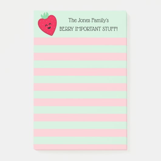 Happy Strawberry Berry Belangrijke dingen Post-it® Notes (Voorkant)