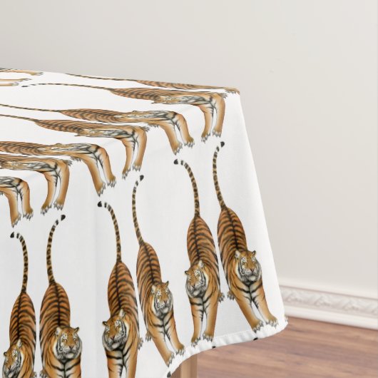 Happy Stretching Bengal Tiger Tablecloth Tafelkleed (Voorbeeld)