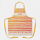 Happy Stripe Schattigee harten Inspirivity Custom Schort (Voorkant)