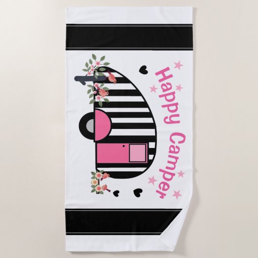 Happy Striped Camper Beach Towel Strandlaken (Voorkant)