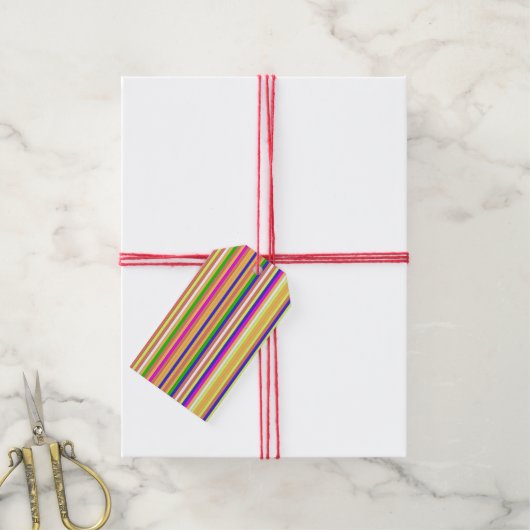 Happy Stripes Cadeaulabel (Met Touw)