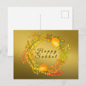 Happy Sukkot faux gouden citroenen en bladeren met Briefkaart (Voorkant / Achterkant)