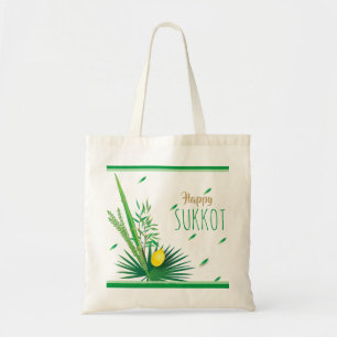 Happy Sukkot Lulav en Etrog Waterverf Pattern Tote Bag