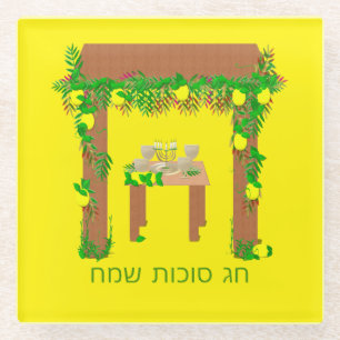 Happy Sukkot, persoonlijk Glazen Onderzetter