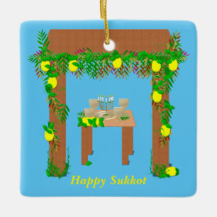 Happy Sukkot, persoonlijk Keramisch Ornament
