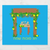 Happy Sukkot, persoonlijk Sparkling Wijnetiket (Enkel label)