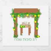 Happy Sukkot, persoonlijk Sparkling Wijnetiket (Enkel label)