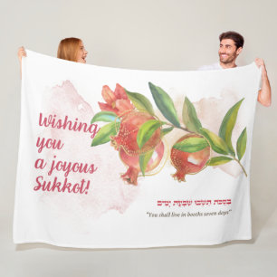 Happy Sukkot   Sukkot Sameach   Sukkah Decor Fleece Deken