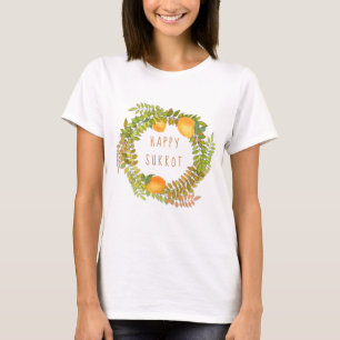 Happy Sukkoth-citroenwilg en bladkreet T-shirt