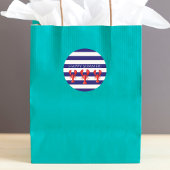 Happy Summer blue strips red lobsters Ronde Sticker