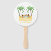 Happy Summer Dogs zwemmen Handwaaier (Achterkant)