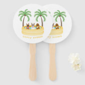 Happy Summer Dogs zwemmen Handwaaier (Voorkant en achterkant)