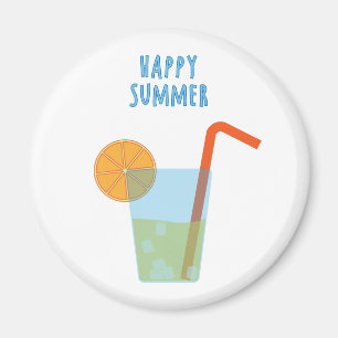 Happy Summer Magnet met een cocktail Magneet