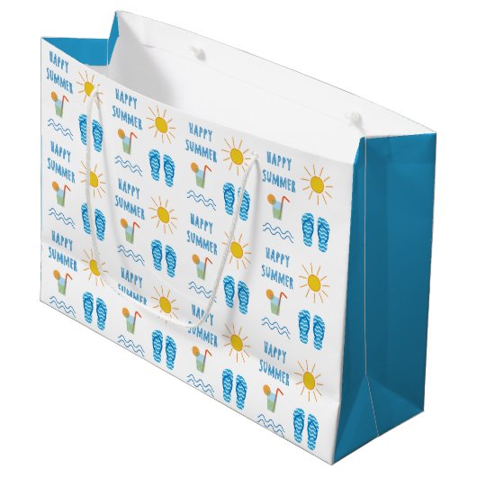 Happy Summer Motif grand sac cadeau (Devant Angle)