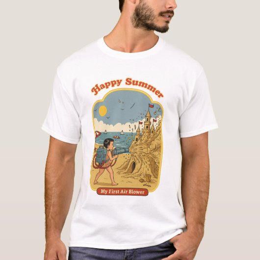 Happy Summer: My First Air BlowMen's Basic T-Shirt (Devant)