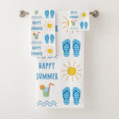 Happy Summer Pattern Bath Towel Set Bad Handdoek (Insitu)