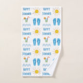 Happy Summer Pattern Bath Towel Set Bad Handdoek (Handdoek)