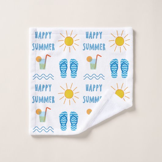 Happy Summer Pattern Bath Towel Set Bad Handdoek (Wasdoekje)