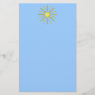 Happy Summer Sun. Geel en Blauw. Briefpapier