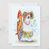 Happy Summer Vacation Kaart Snowman Surfer (Achterkant)