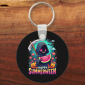 Happy Summerween Skeleton Jack-o-lantern Summer Wa Sleutelhanger (Voorkant)