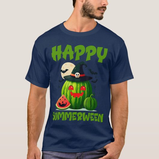 Happy Summerween Summer Watermelon Jackolantern Ha T-shirt (Voorkant)
