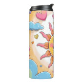 Happy Sun en Clouds Nursery Design Thermosbeker (Gedraaid links)