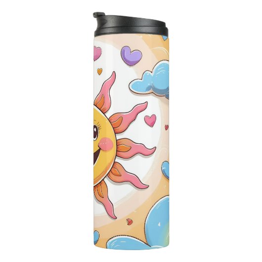 Happy Sun en Clouds Nursery Design Thermosbeker (Geroteerd rechts)