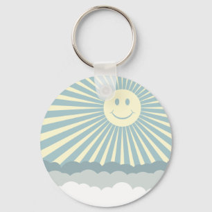 Happy Sun en Clouds Sleutelhanger