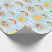 Happy Sun en Sky Custom Photo Wrapping Paper Cadeaupapier (Hoek)