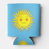 Happy Sun Face Tekening Blikjeskoeler (Voorkant)