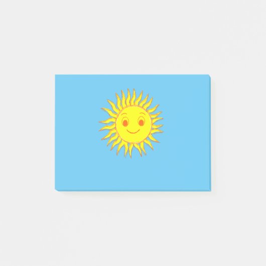 Happy Sun Face Tekening Post-it® Notes (Voorkant)