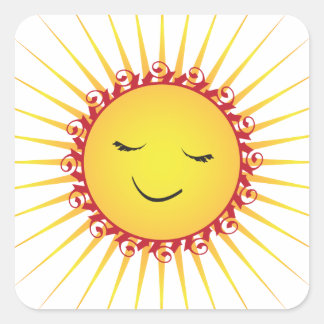 Happy Sun -fun- Vierkante Sticker
