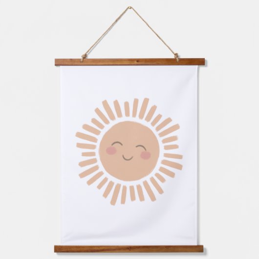 Happy Sun Neutral Nursery Decor Hangend Wandkleed (Voorkant)