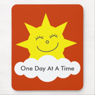 Happy sun "One Day At A Time"-mousepad Muismat