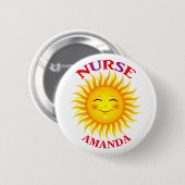 Happy Sun Personalized verpleegster Ronde Button 5,7 Cm (Voorkant /achterkant)