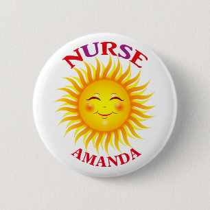 Happy Sun Personalized verpleegster Ronde Button 5,7 Cm