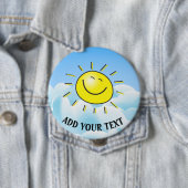 Happy Sun Round Button (In situ)