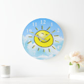 Happy Sun Round Wall klok (Huis)