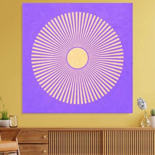 Happy Sunburst Stretched Canvas Print (Insitu (Woonkamer))